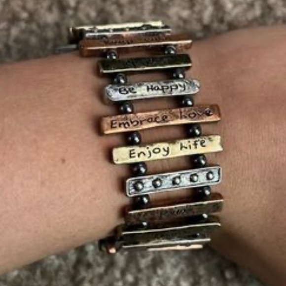 Affirmation stretchy bracelet boho positive vibes - Picture 3 of 3